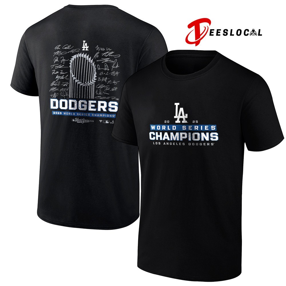 Los Angeles Dodgers Steel 2025 World Series Champions signatures 2