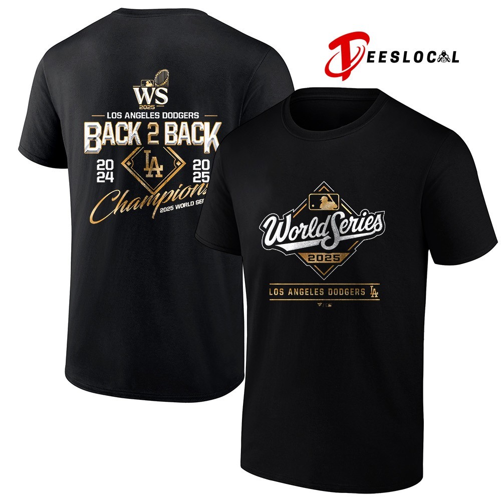 Los Angeles Dodgers World Series Champions 9X Black 2025 2 Sided