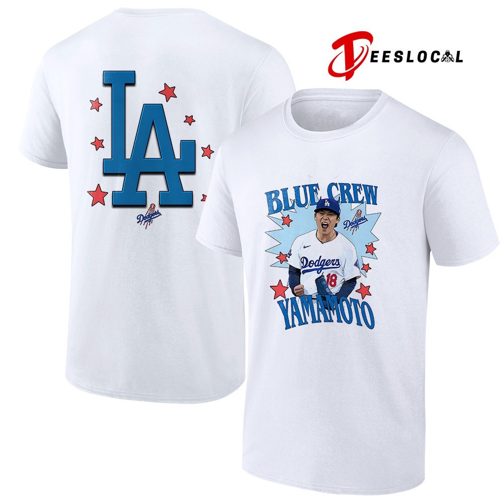 Los Angeles Dodgers Yoshinobu Yamamoto blue crew graphic shirt