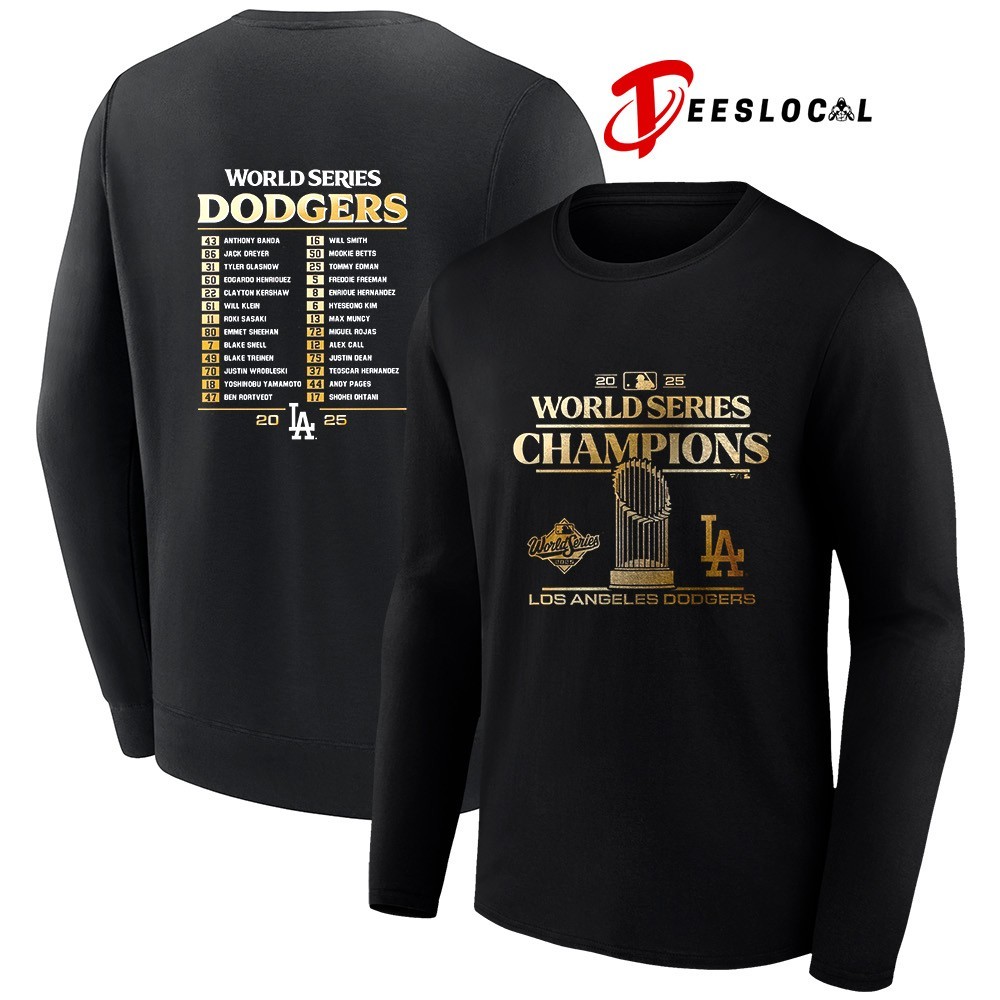 Los Angeles Dodgers x World Series Champions 2025 Rosters 2 Sided