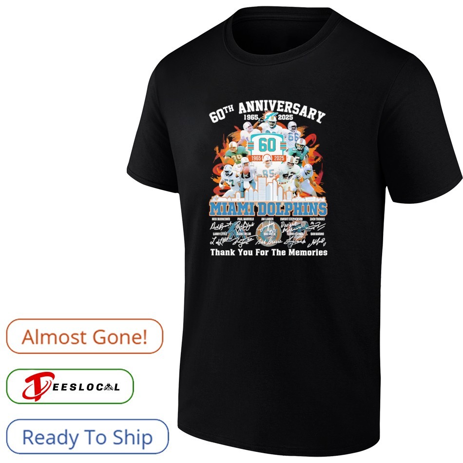 Miami Dolphins thank you for the memories 60th Anniversary 1965