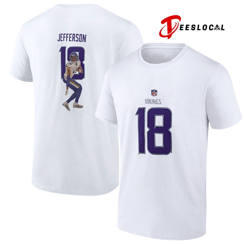 Minnesota Vikings Justin Jefferson name and number winter warrior