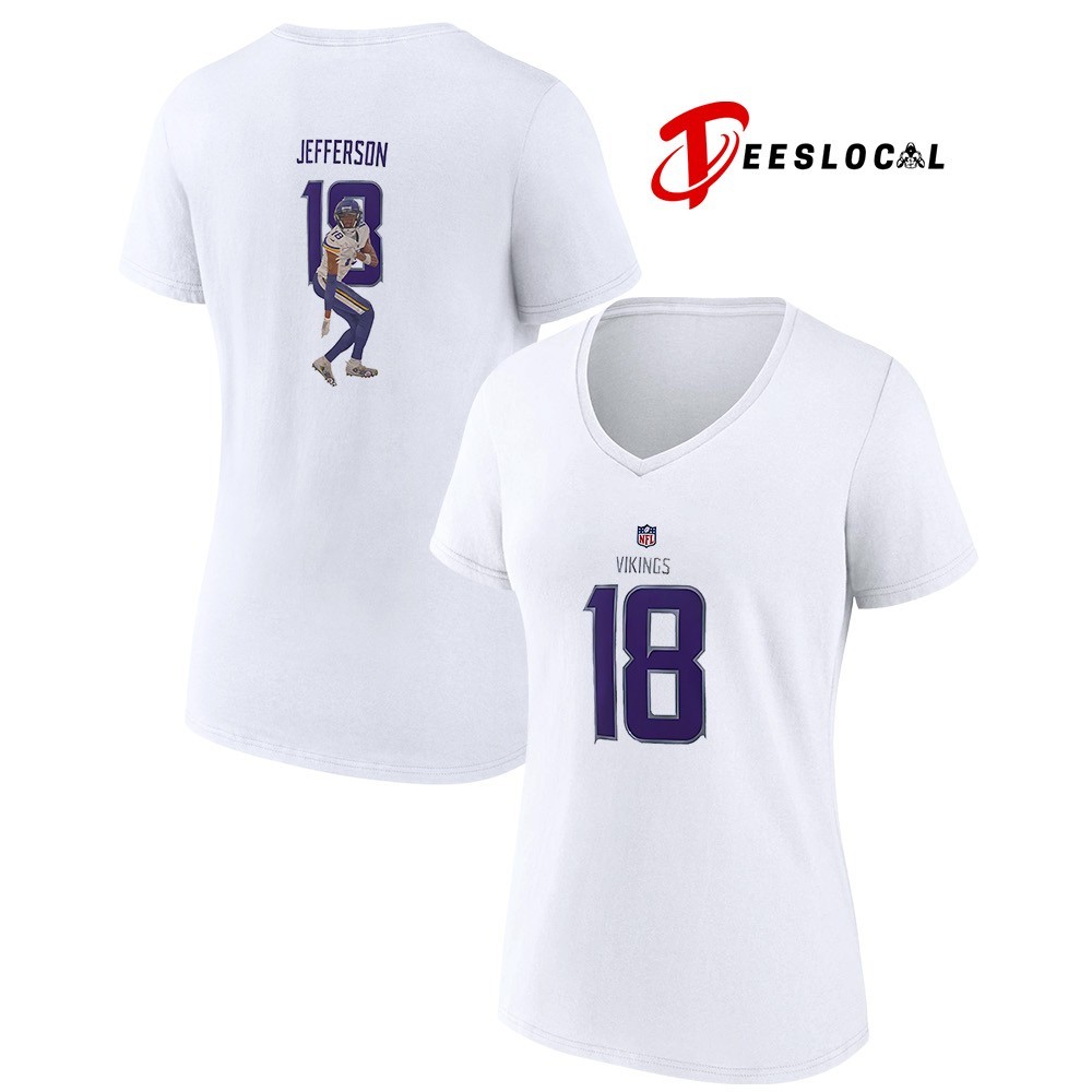Minnesota Vikings Justin Jefferson name and number winter warrior