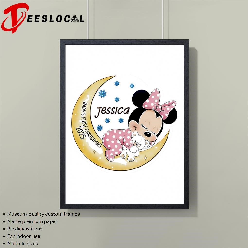 Minnie Baby's First Christmas Personalised Ornament, hoodie, sweater, long  sleeve and tank top, image size:1020x1020
