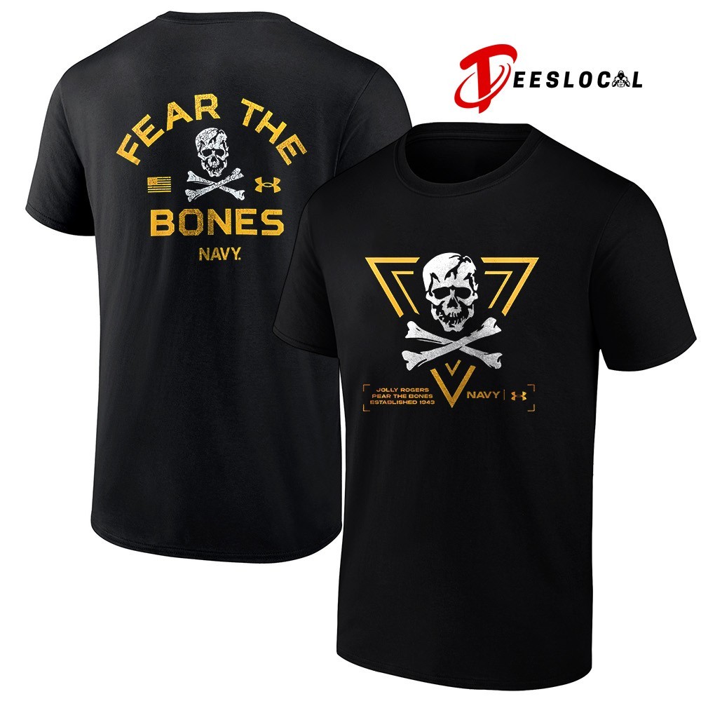 Navy Midshipmen Jolly Rogers fear the bones est 1943 skull logo