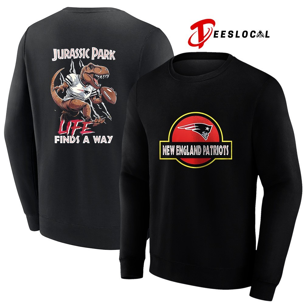 New England Patriots x Jurassic Park life finds a way shirt