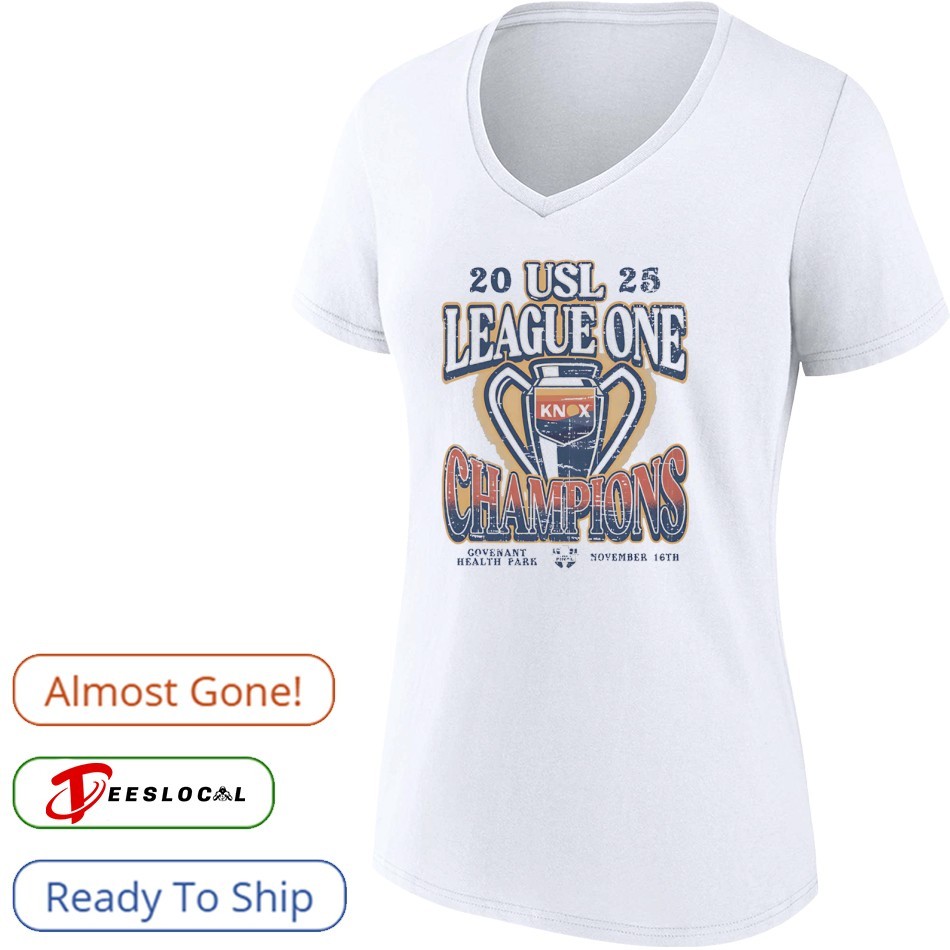 桐蔭学園HANAZONO チャンピオンTシャツ 2024-2025 連覇Tシャツ One Knoxville SC 2025 USL League One Final Champions trophy WHT