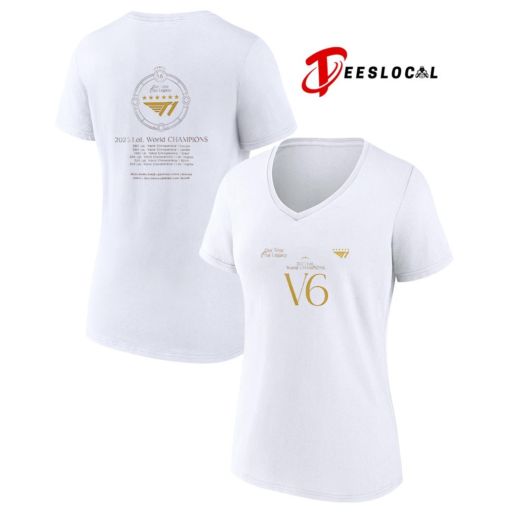 SKT T1 2025 world champions V6 our time our legacy shirt, hoodie