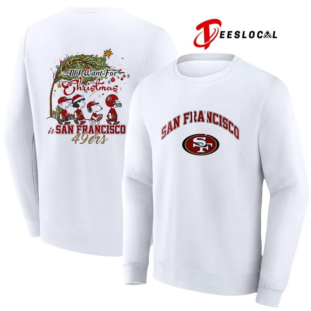 San Francisco 49ers x Peanuts All I want for Christmas shirt