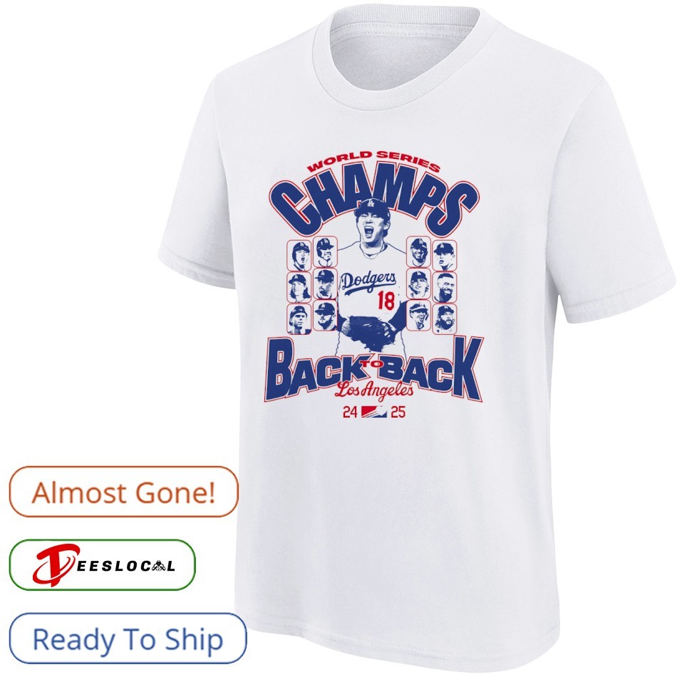 World Series Champs back to back Los Angeles Dodgers 2025 shirt