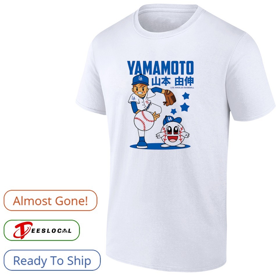 Yoshinobu Yamamoto Los Angeles Dodgers baseball cute cartoon shirt