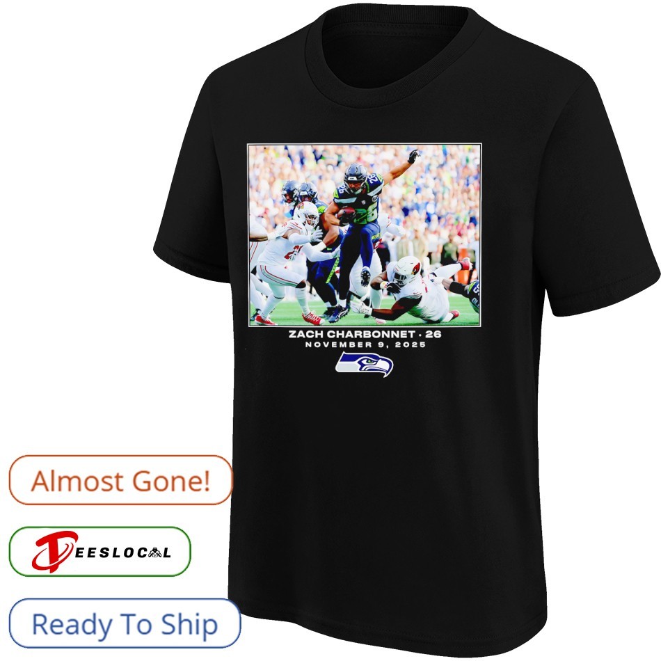 Zach Charbonnet Seattle Seahawks football 2025 photo shirt, hoodie