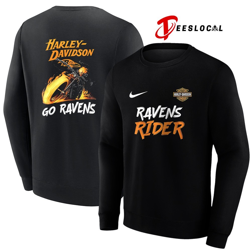ハーレー　グッズ Baltimore Ravens Ghost Rider Harley Davidson motorcycle shirt