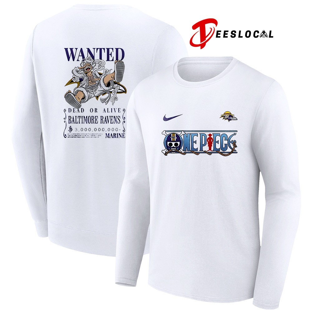Baltimore Ravens x Wanted Monkey D Luffy dead or alive shirt
