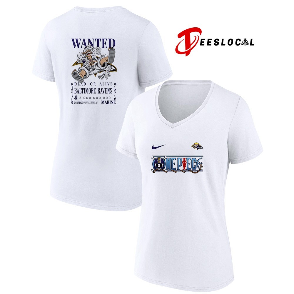Baltimore Ravens x Wanted Monkey D Luffy dead or alive shirt