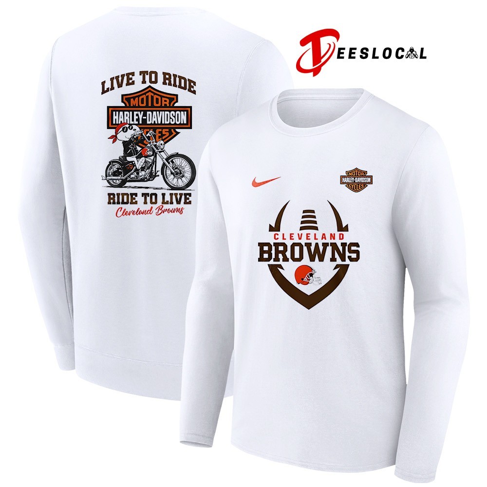 Cleveland Browns x Snoopy Motorcycle Harley Dadvidson live to ride