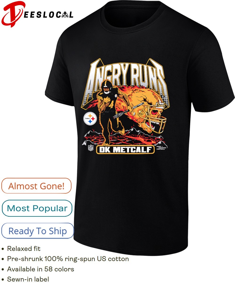 DK Metcalf Pittsburgh Steelers football Angry Runs skull shirt