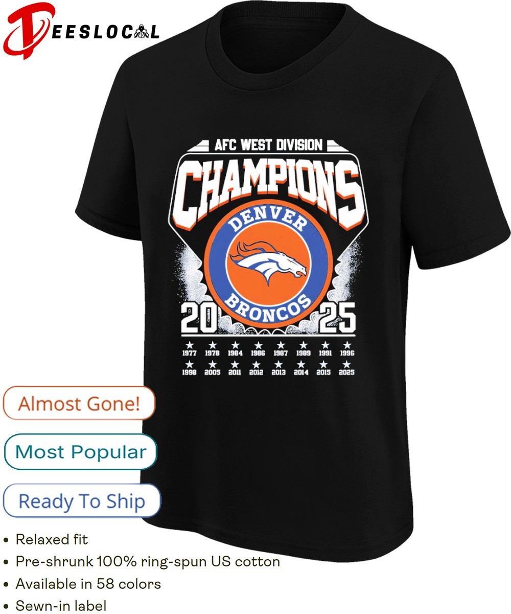 Denver Broncos 2025 AFC West Division Champions shirt, hoodie