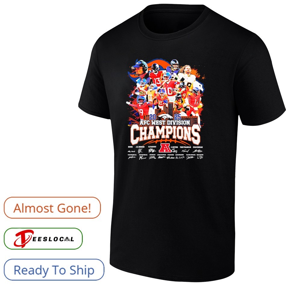 Denver Broncos AFC West Division Champions 2025 signatures shirt
