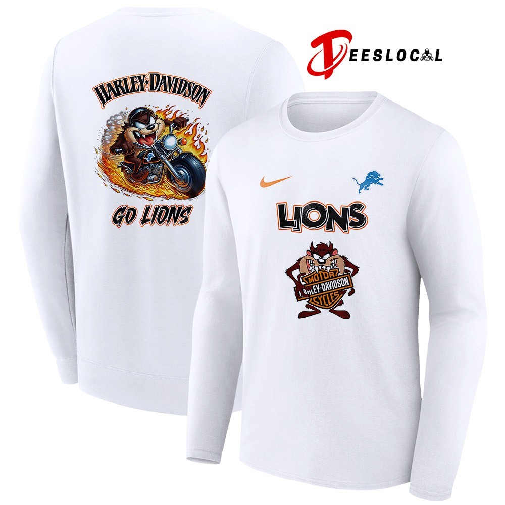 Detroit Lions x Taz Looney Tunes Harley Davidson shirt, hoodie
