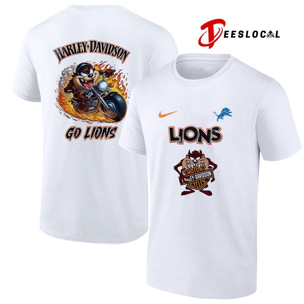 Detroit Lions x Taz Looney Tunes Harley Davidson shirt, hoodie