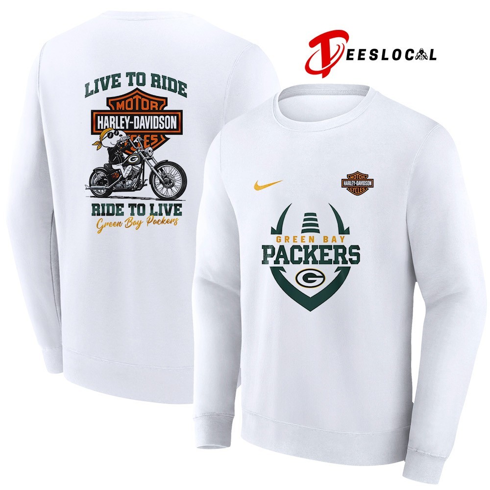 Green Bay Packers x Peanuts Snoopy Harley Davidson live to ride
