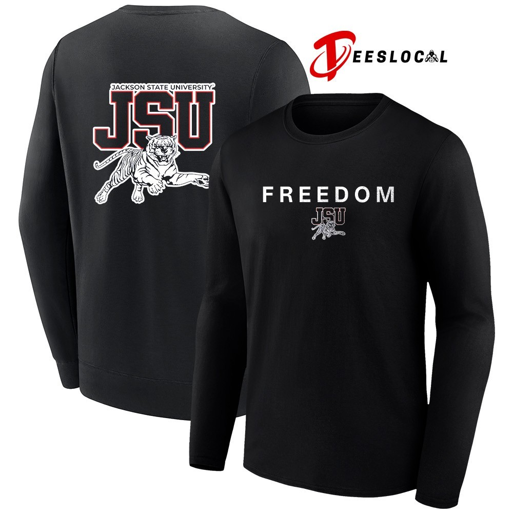 Jackson State Tigers x Jackson State University x Charlie Kirk Freedom logo  shirt, hoodie, sweater, long sleeve and tank top, image size:1000x1000