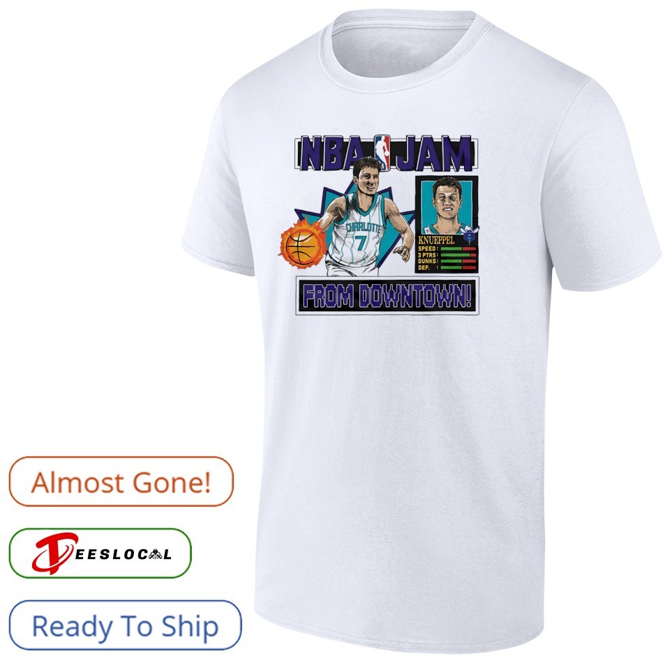 Kon Knueppel NBA Jam Charlotte Hornets basketball from downtown