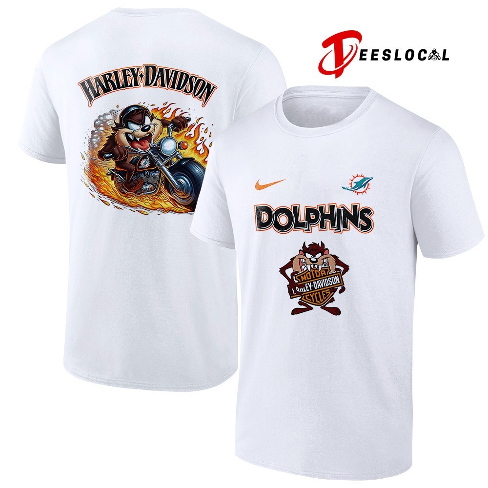 Miami Dolphins x Taz Looney Tunes Harley Davidson shirt, hoodie