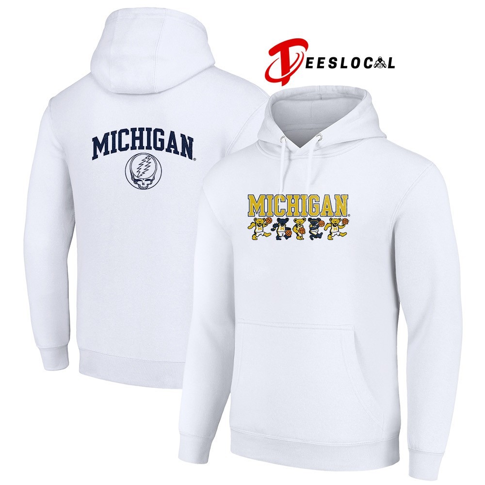 Michigan Wolverines x Grateful Dead dancing bear basketball mascot