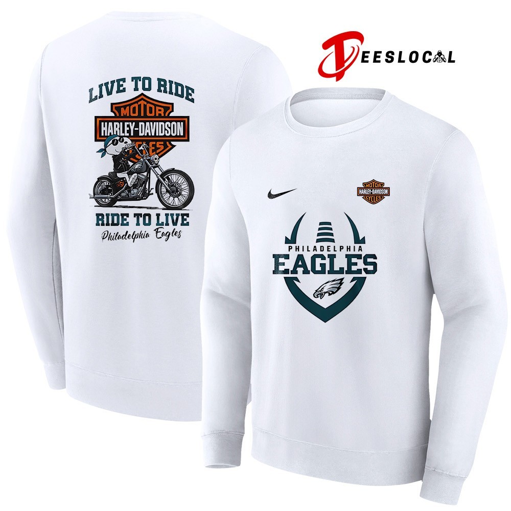 Philadelphia Eagles x Snoopy Motorcycle Harley Dadvidson live to
