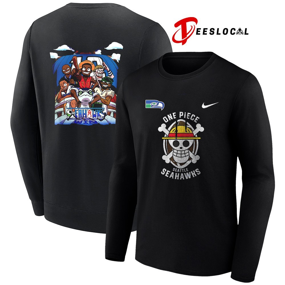 Seattle Seahawks x One Piece win graphic anime shirt, hoodie