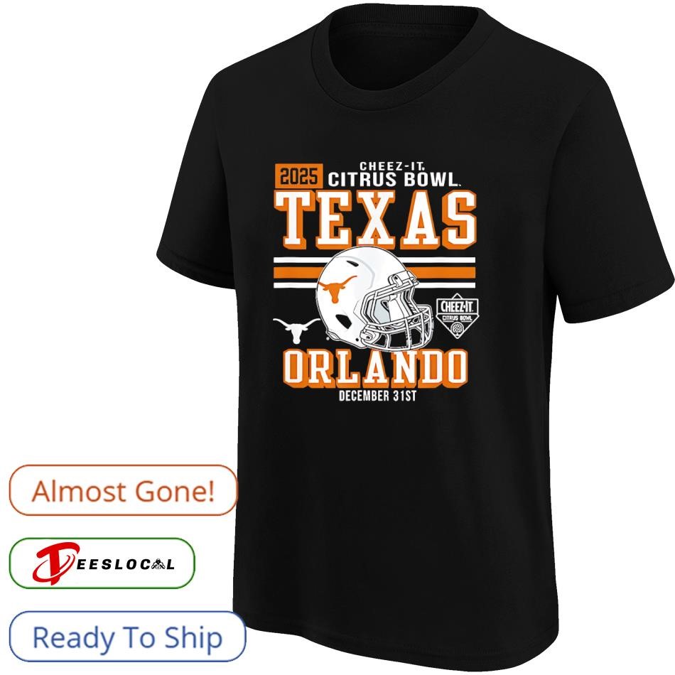 Texas Longhorns Citrus Bowl 2025 Cheez-it helmet football shirt