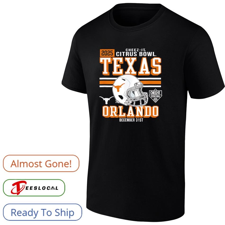 Texas Longhorns Citrus Bowl 2025 Cheez-it helmet football shirt