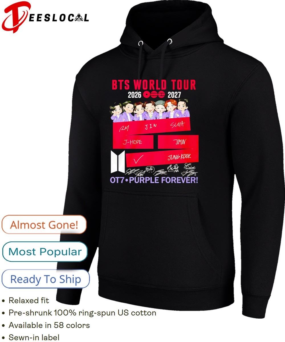 BTS 2014　LIVE　Tシャツ BTS World Tour 2026 2027 OT7 Purple forever signatures shirt