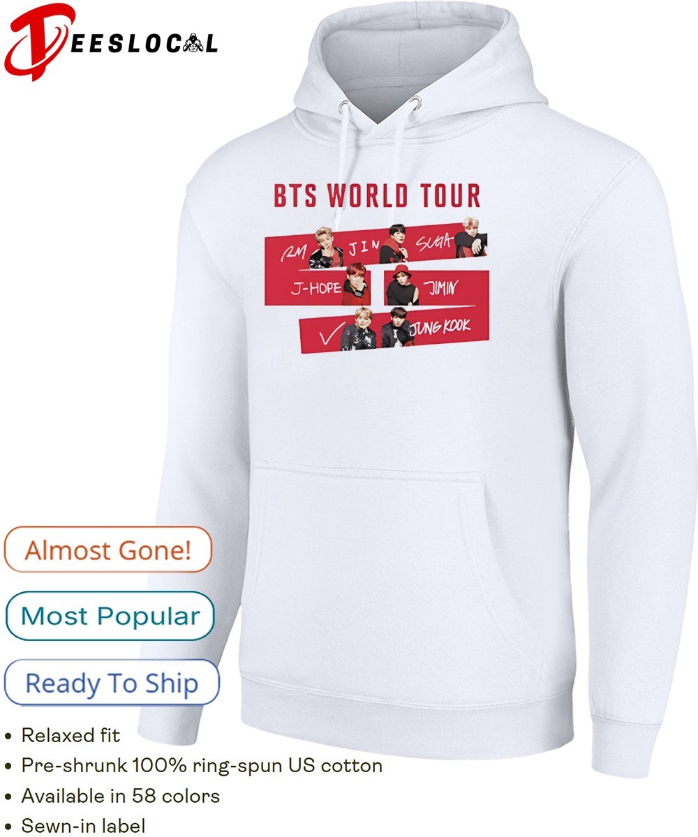 BTS World Tour 2026 RM Jin Suga J Hope Jimin Jung Kook shirt