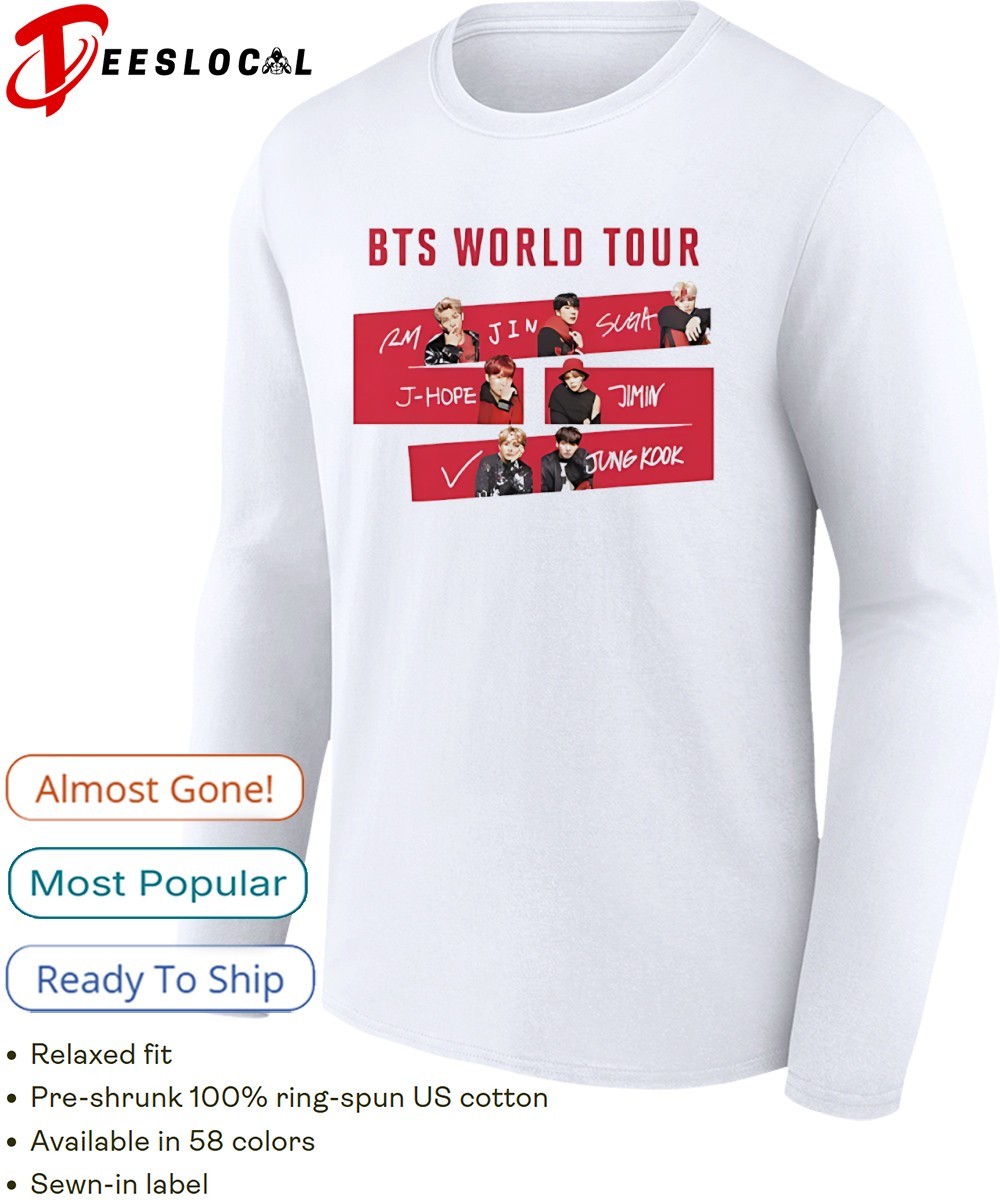 BTS World Tour 2026 RM Jin Suga J Hope Jimin Jung Kook shirt
