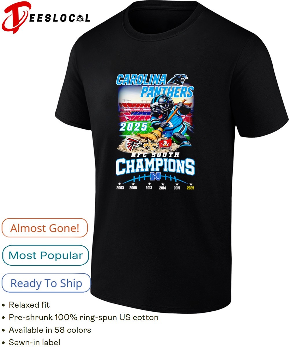 Original Carolina Panthers 2025 NFC South Champions All Team Vintage  Signature And Logo Shirt, image size:1000x1200
