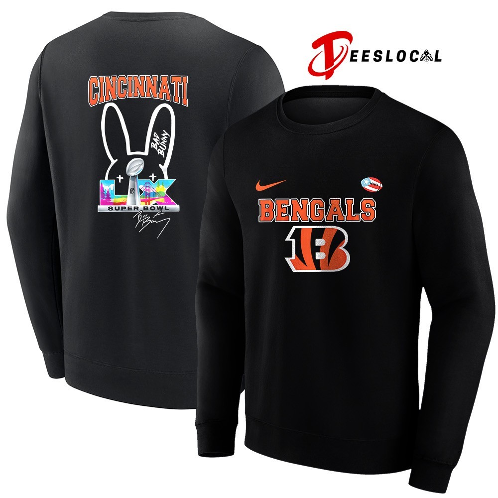 【BAGARCH】FOOTBALL SHIRTS Cincinnati Bengals x Bad Bunny Halftime Super Bowl signature