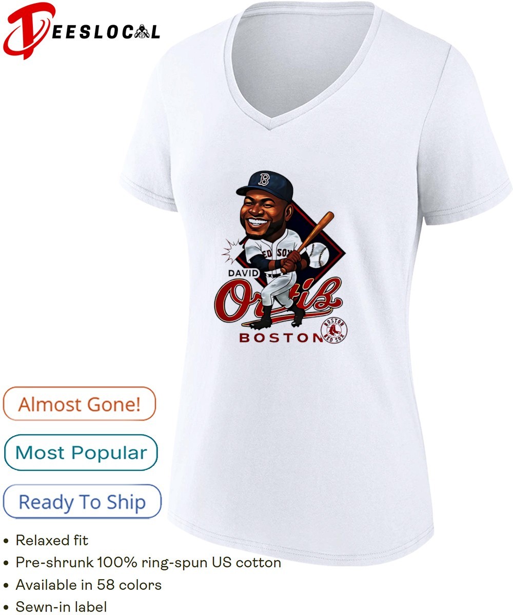 David Ortiz 34 of Boston Redsox legend player caricature shirt