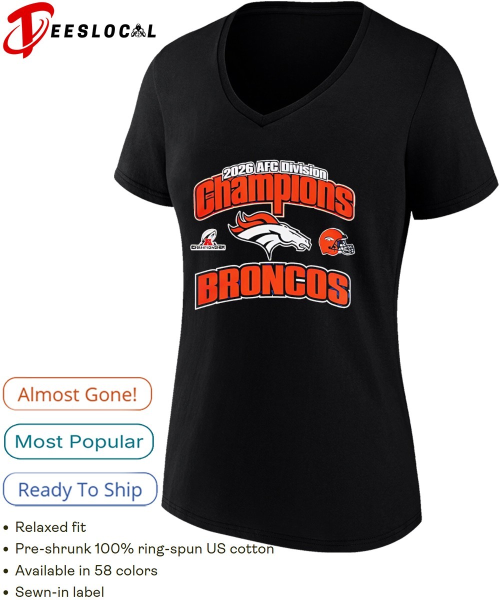 Denver Broncos AFC Division Champions 2026 helmet trophy shirt