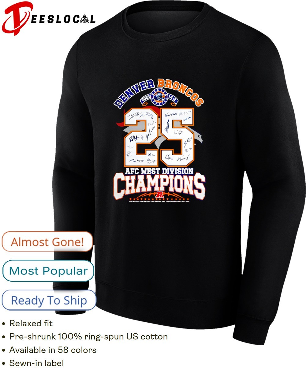 Denver Broncos AFC West Division Champions 14 3 2025 signature
