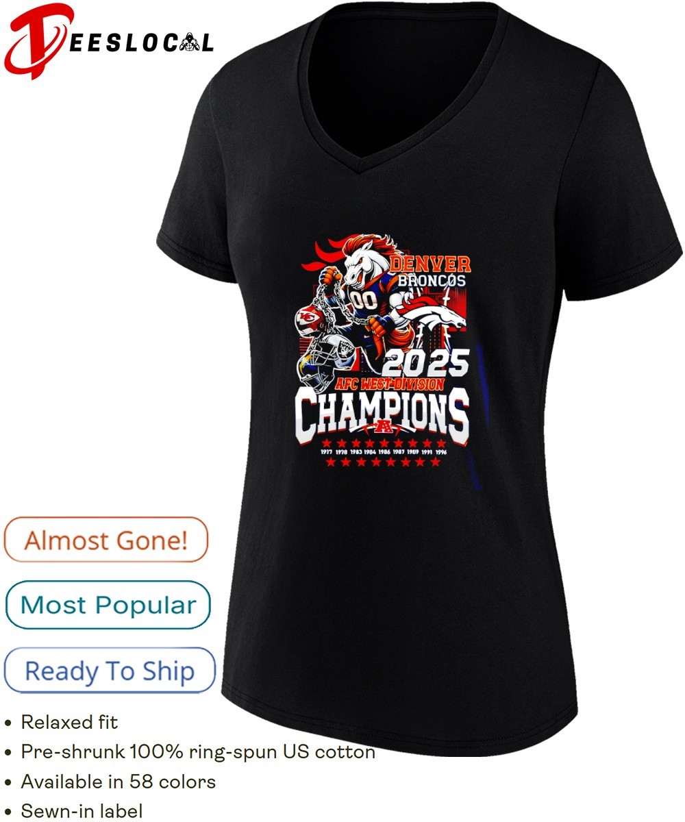 Denver Broncos at AFC West Division Champions mascot holding