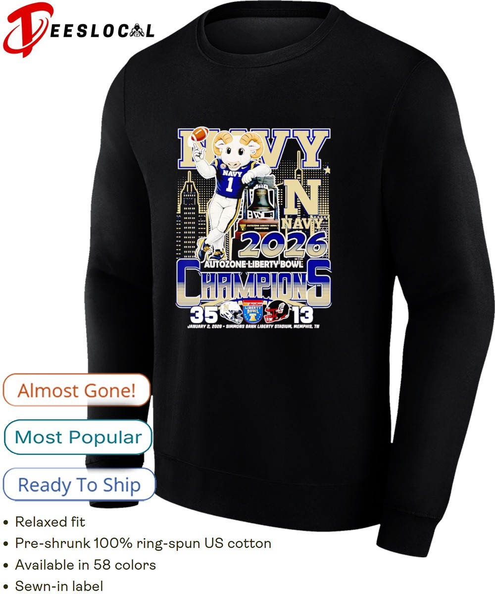 Navy Midshipmen AutoZone Liberty Bowl Champions 2025 shirt, hoodie