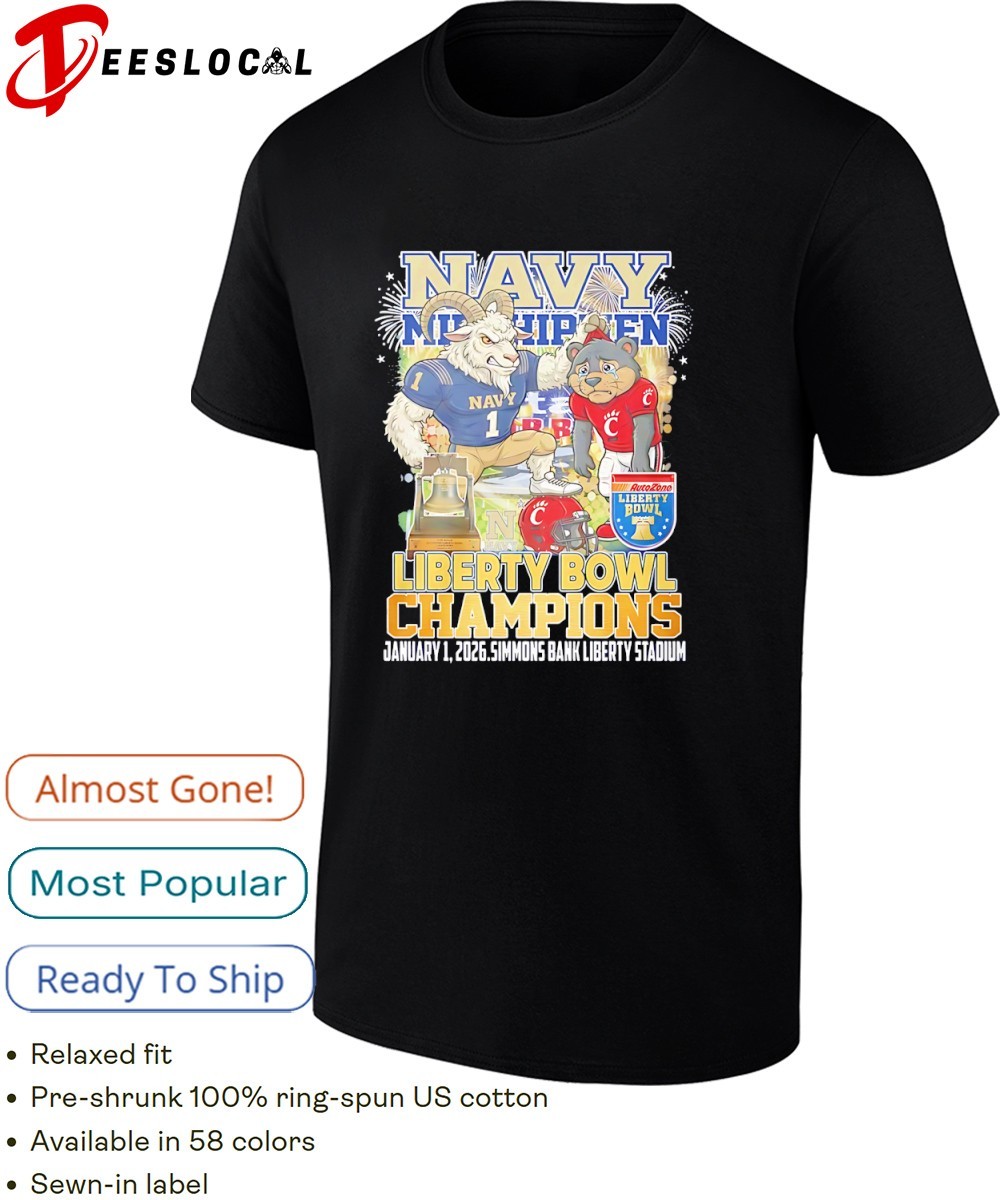 Navy Midshipmen mascot Liberty Bowl Champions 2026 shirt, hoodie