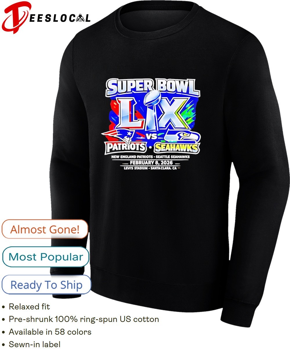 New England Patriots vs Seattle Seahawks NFL Super Bowl LX Feb 8