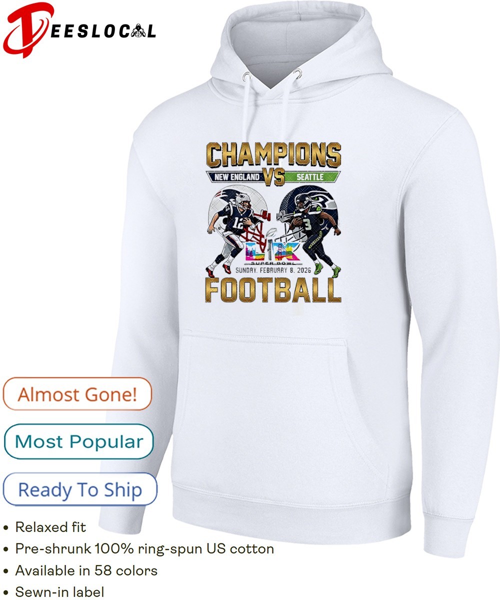New England Patriots vs Seattle Seahawks football Champions LX