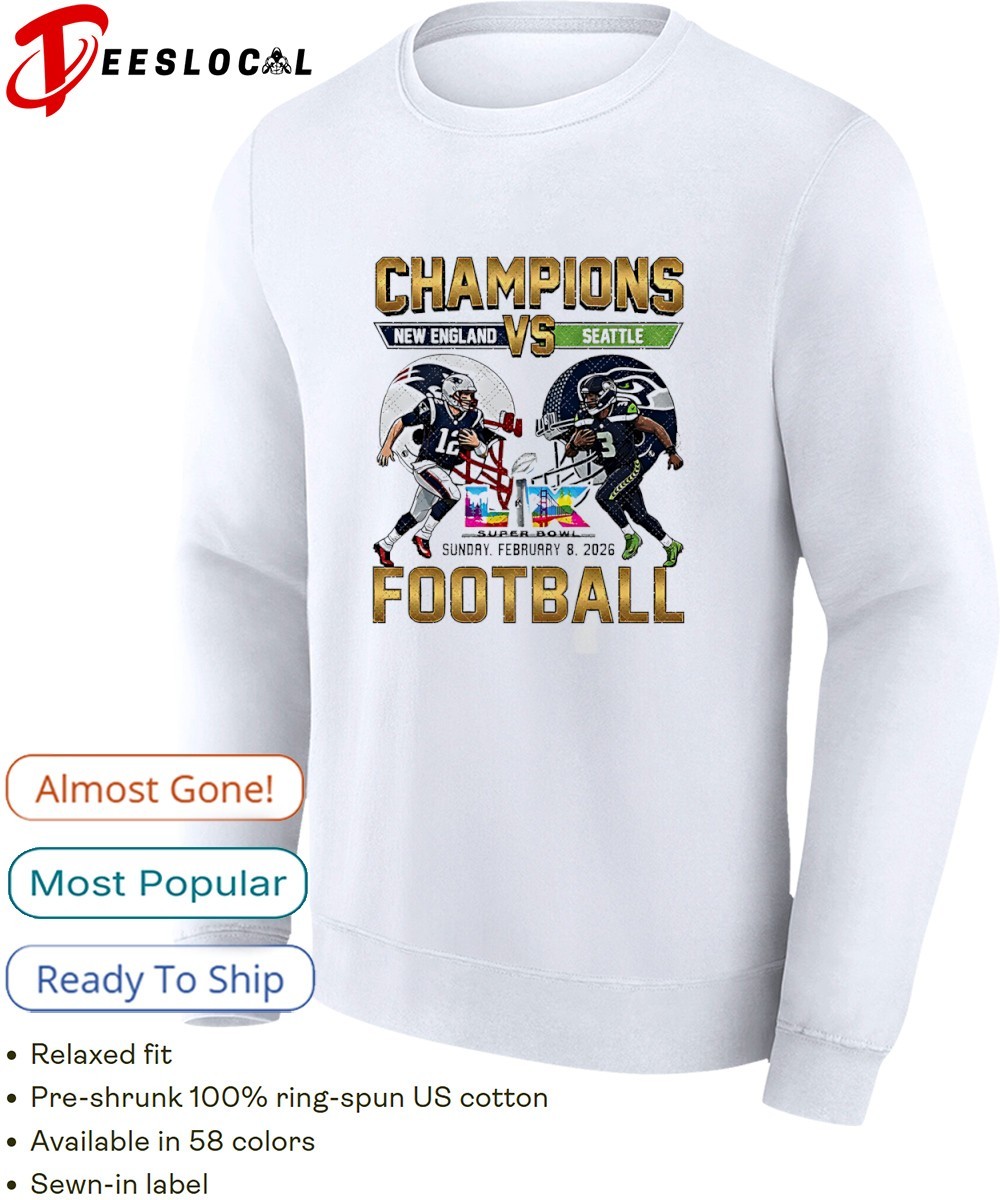 New England Patriots vs Seattle Seahawks football Champions LX