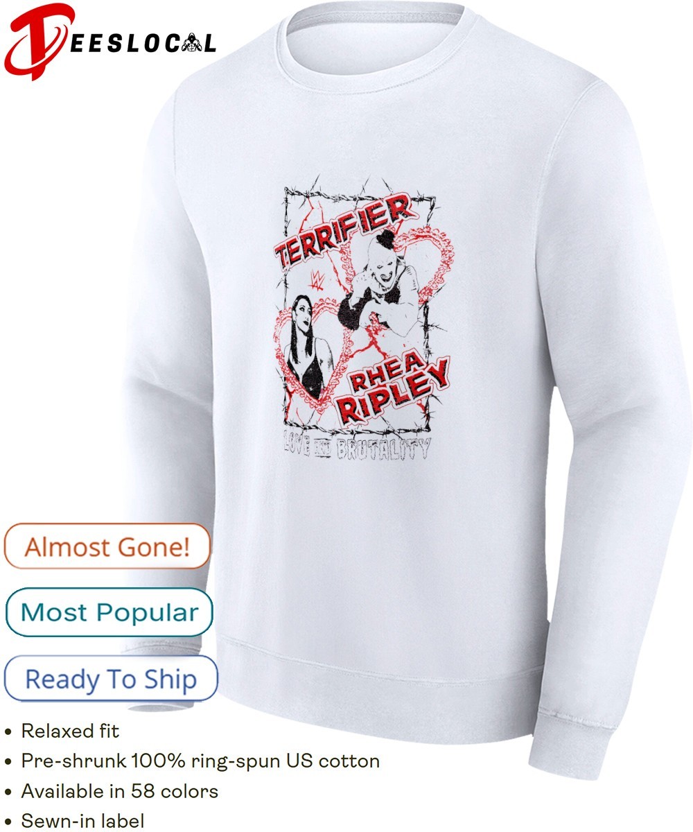 Rhea Ripley x Terrifier love and brutality Valentine day shirt