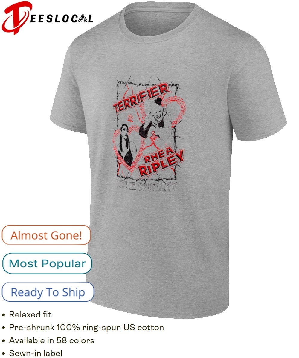 Rhea Ripley x Terrifier love and brutality Valentine day shirt